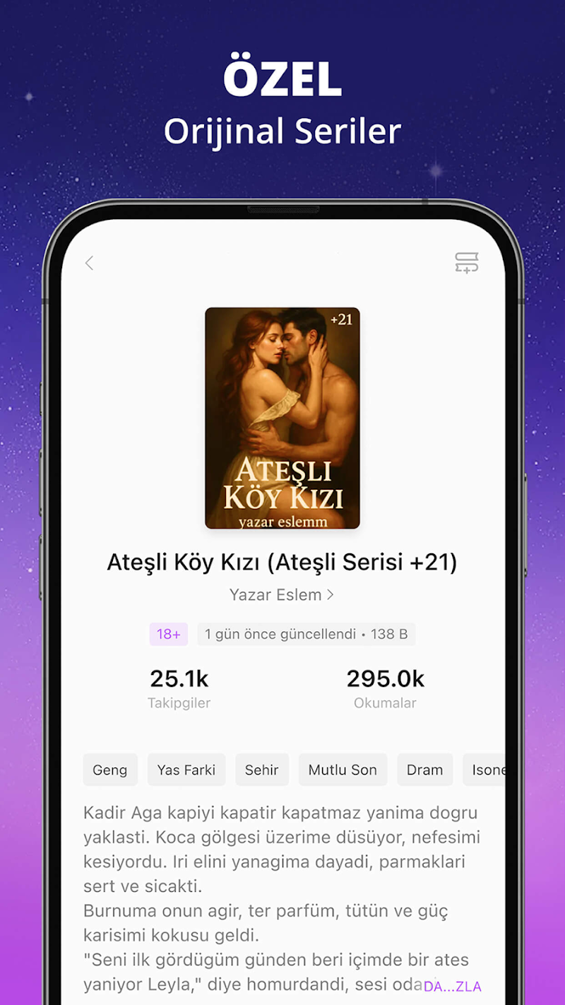 Dreame - Romantik Hikayeler APK hikaye detay sayfası