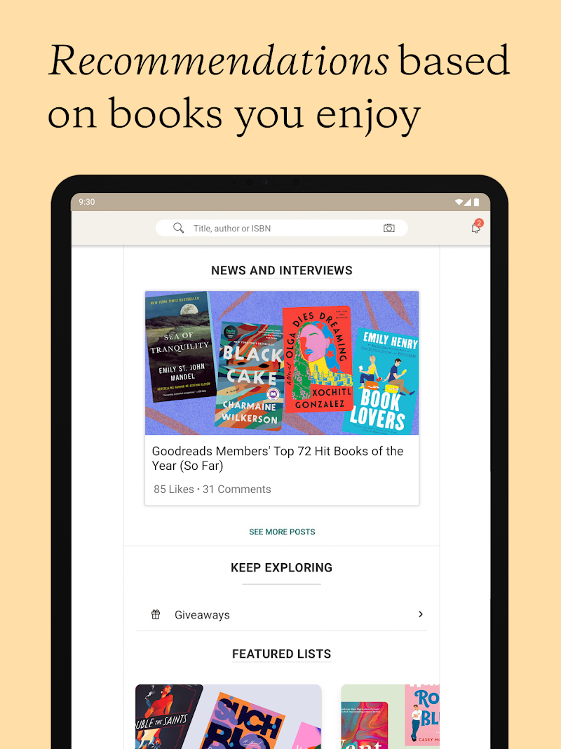 Goodreads: Book Tracker & More Android kurulum ekranı