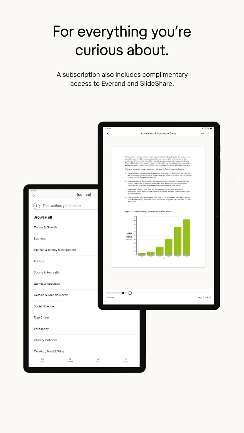 Scribd: 300M+ documents son sürüm yenilikler ekranı