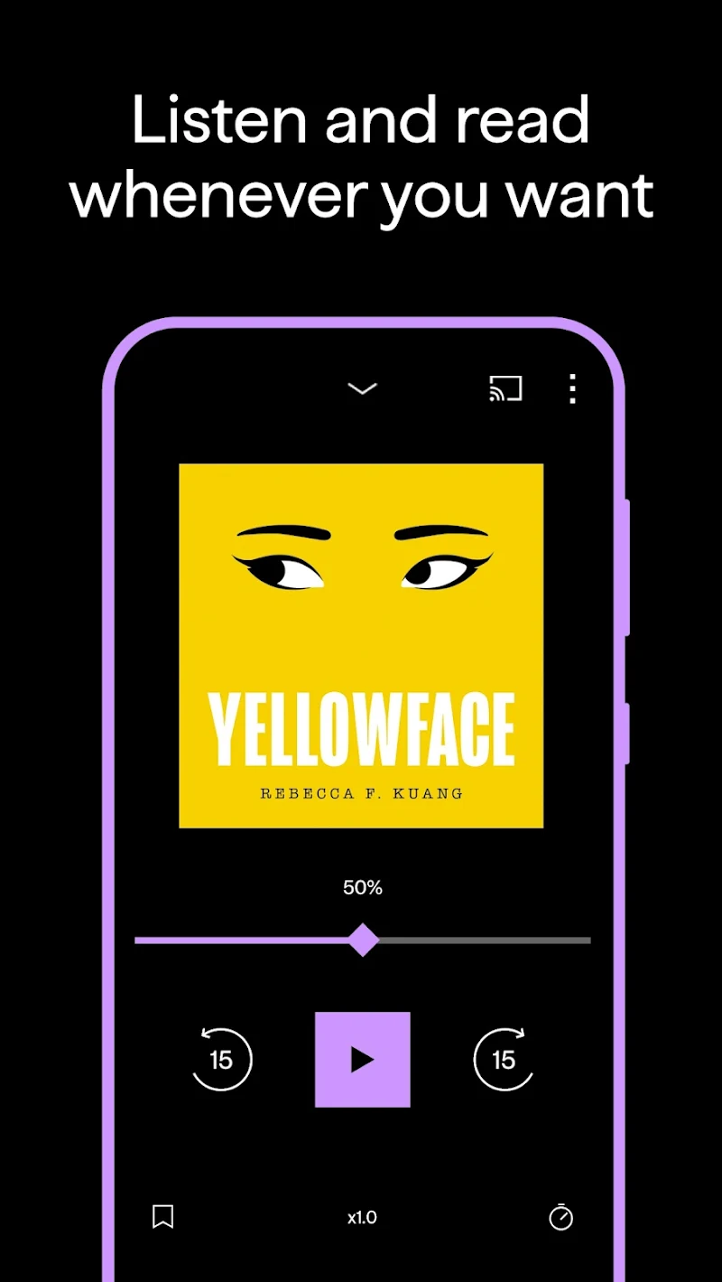 BookBeat Audiobooks & E-books uygulama arşiv ekranı