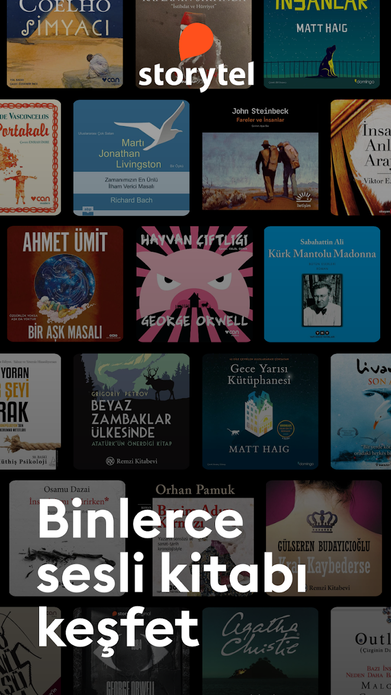 Storytel: Sesli kitap, e-kitap kitap önerileri ekranı