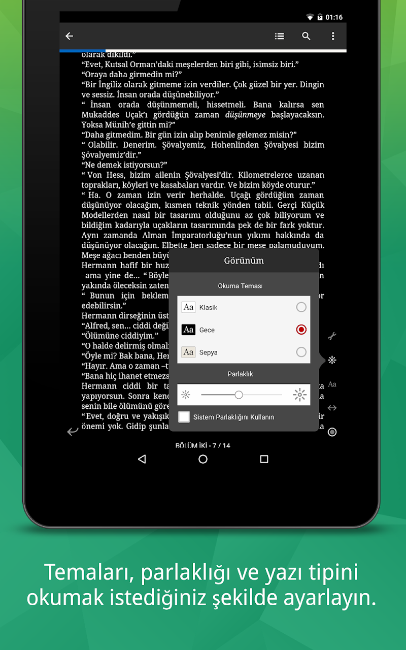 Kobo Books Okuma Uygulaması not alma ve vurgulama özelliği