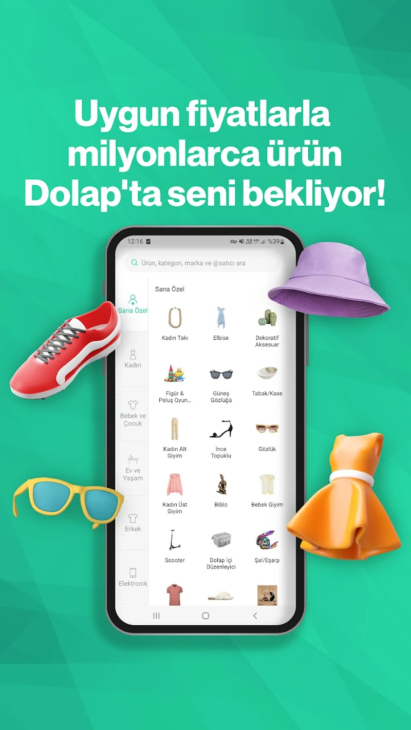 Dolap - İkinci El Alışveriş filtreleme ve arama ekranı
