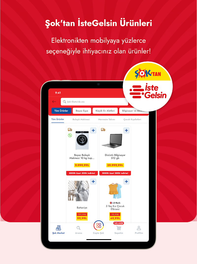 Cepte Şok uygulama ayarları ekranı