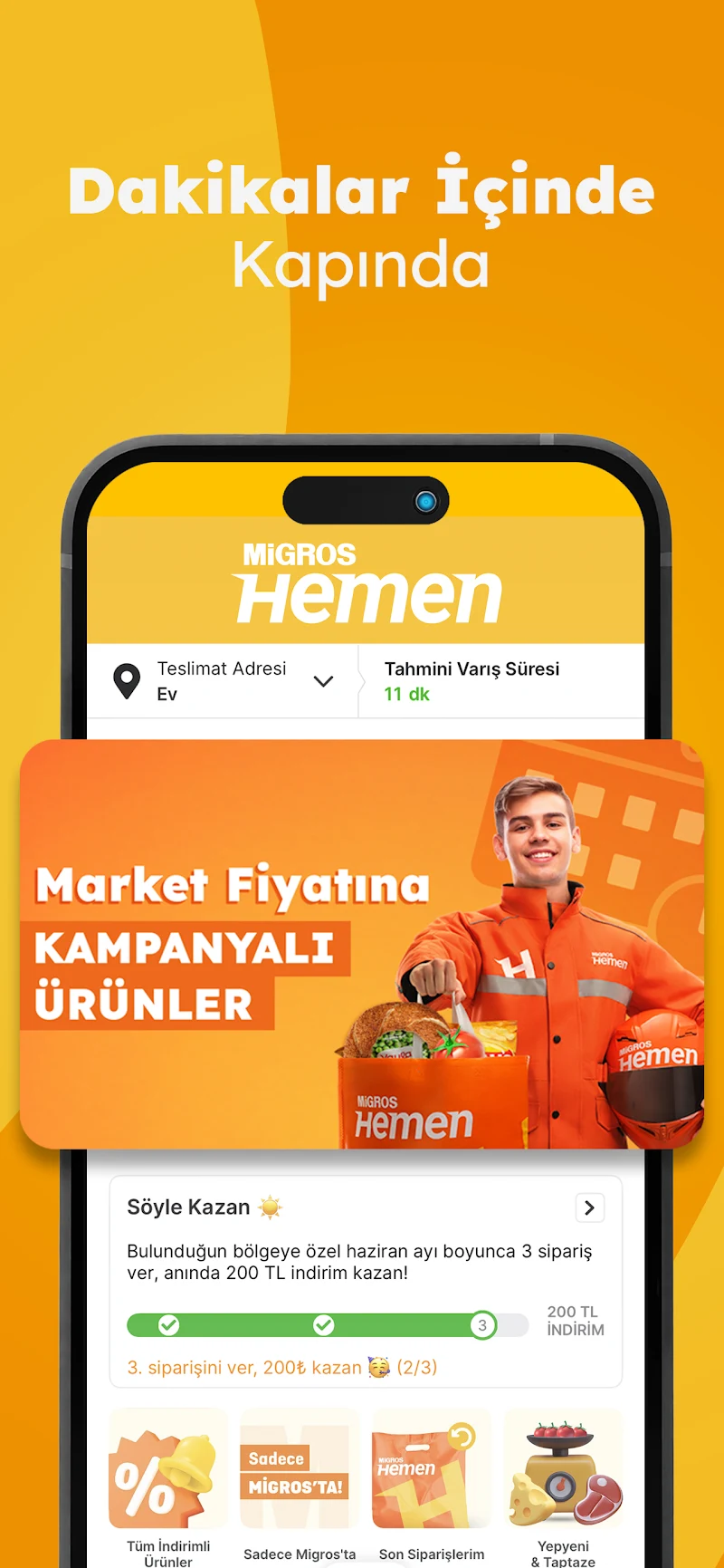 Migros - Market & Yemek market alışverişi ekranı