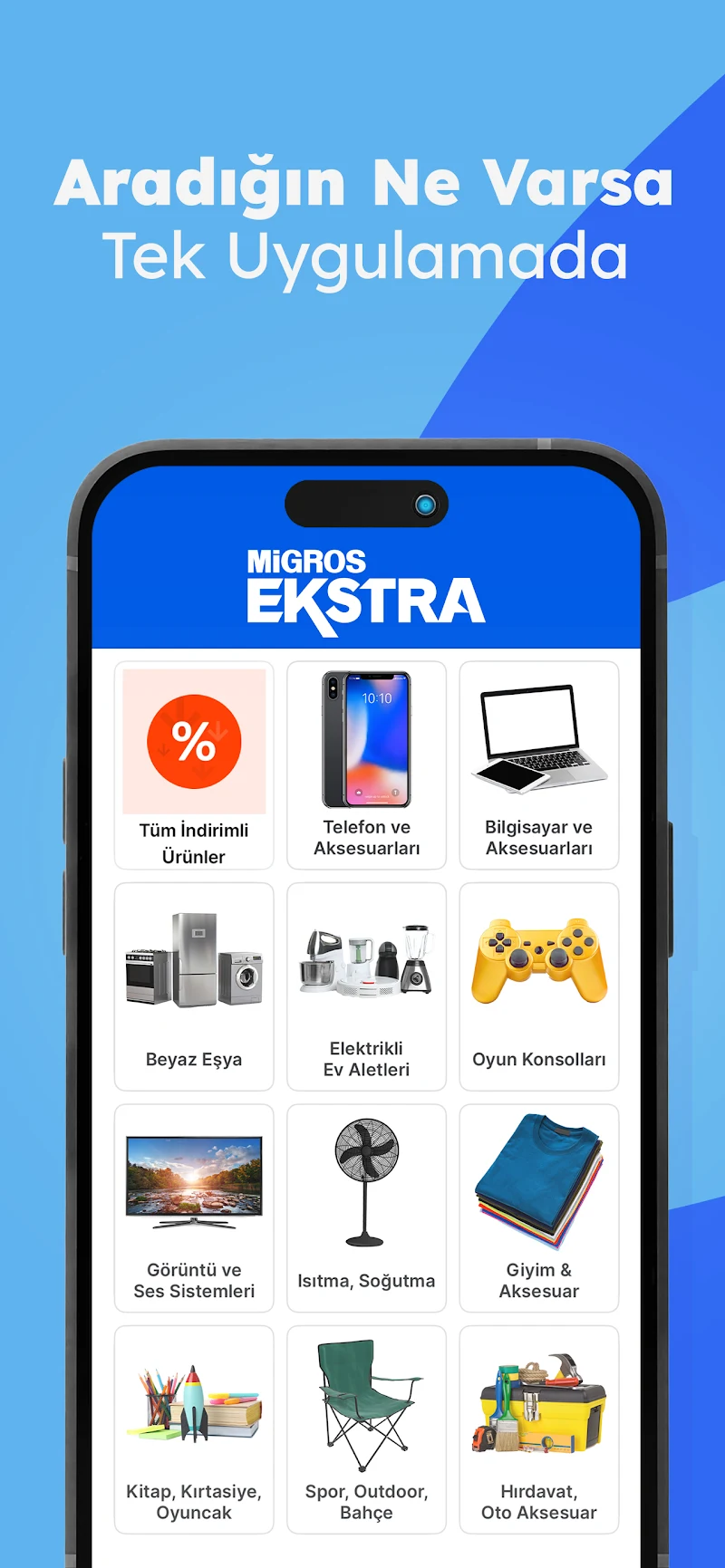Migros - Market & Yemek elektronik ürünler ekranı