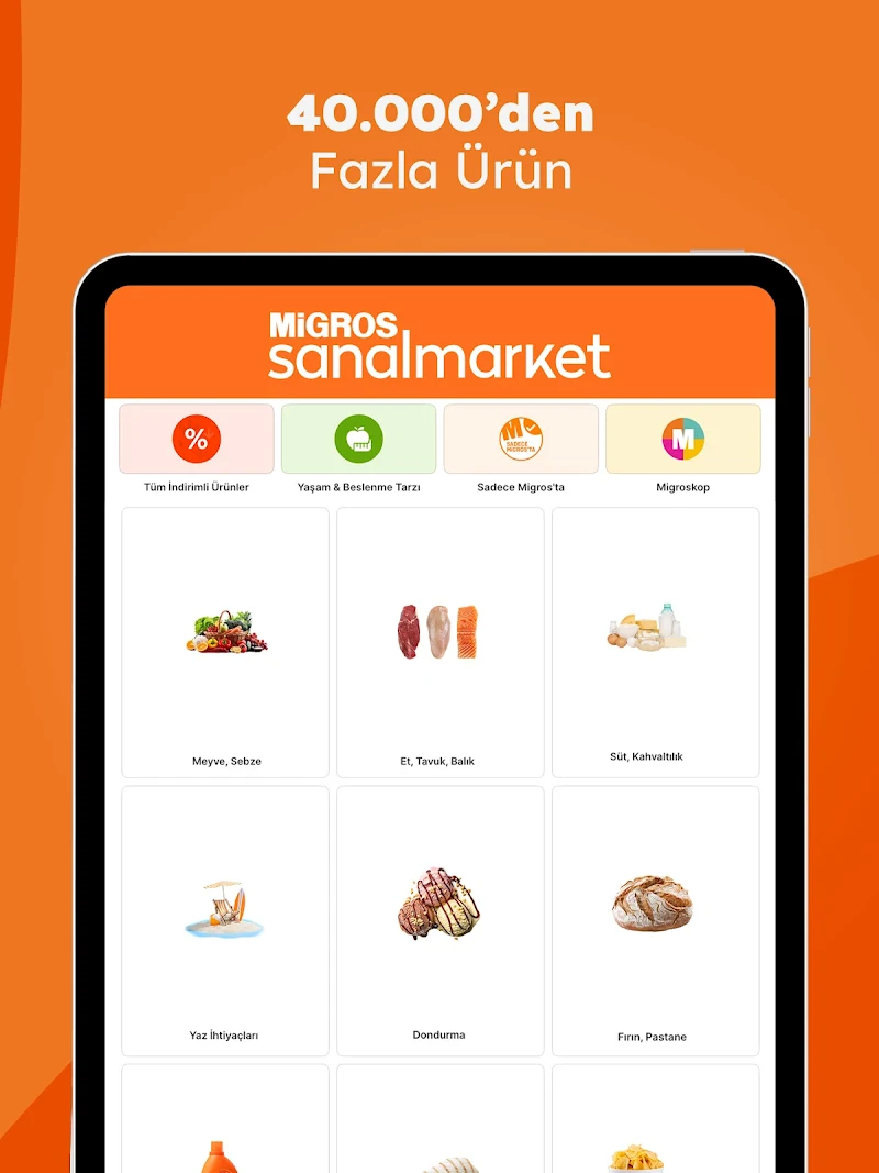 Migros - Market & Yemek uygulama ayarları ekranı