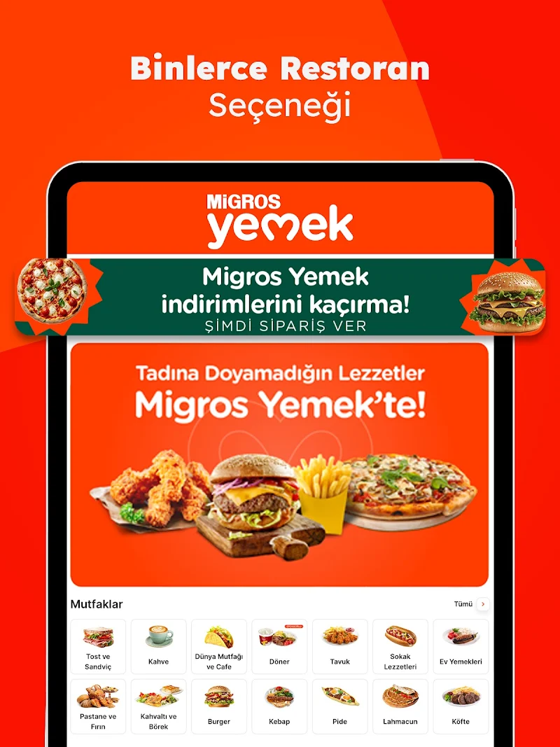 Migros - Market & Yemek teslimat adresi seçimi ekranı