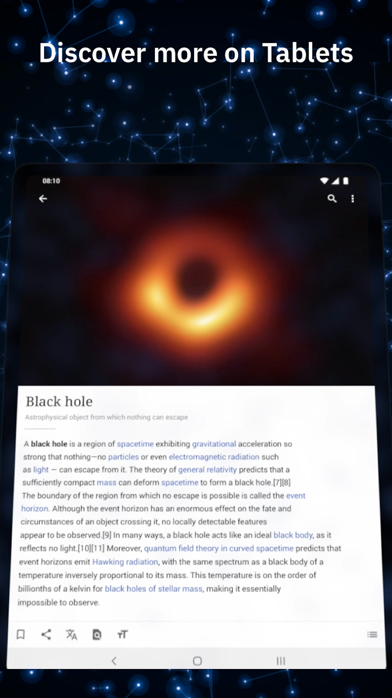 Wikipedia uygulama ayarları ekranı