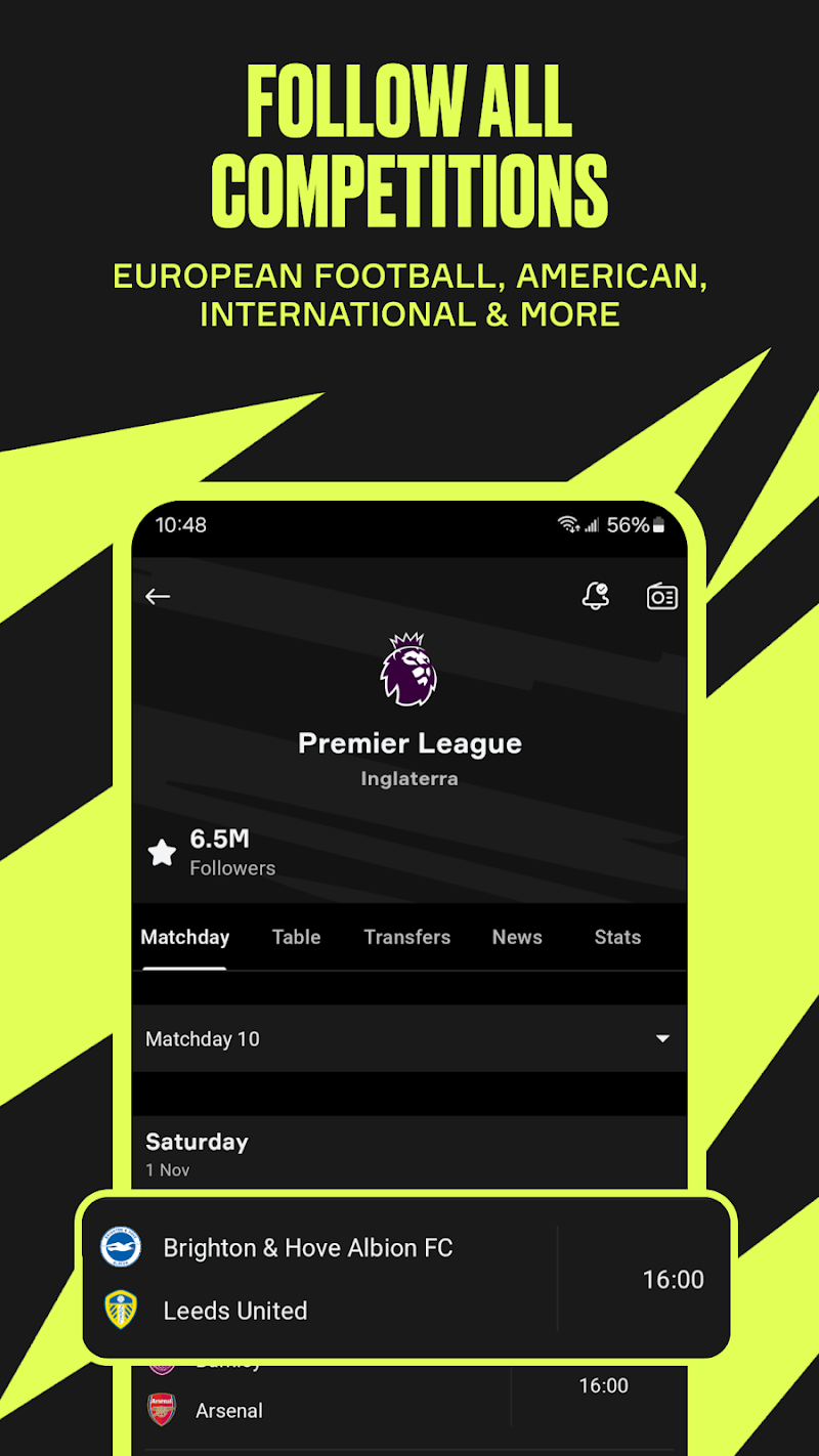 OneFootball: Football Scores canlı skor ekranı