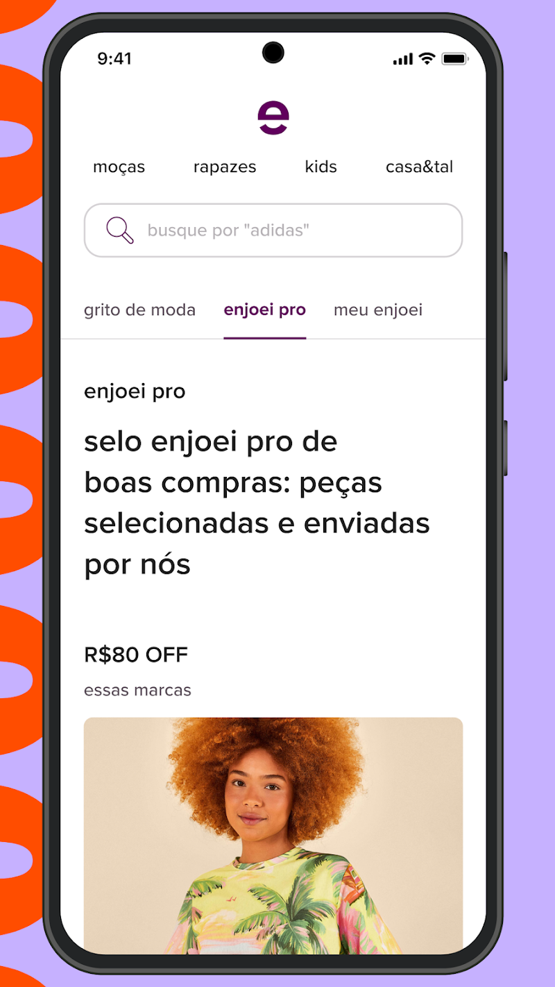 enjoei: comprar e vender roupa favoriler listesi ekranı