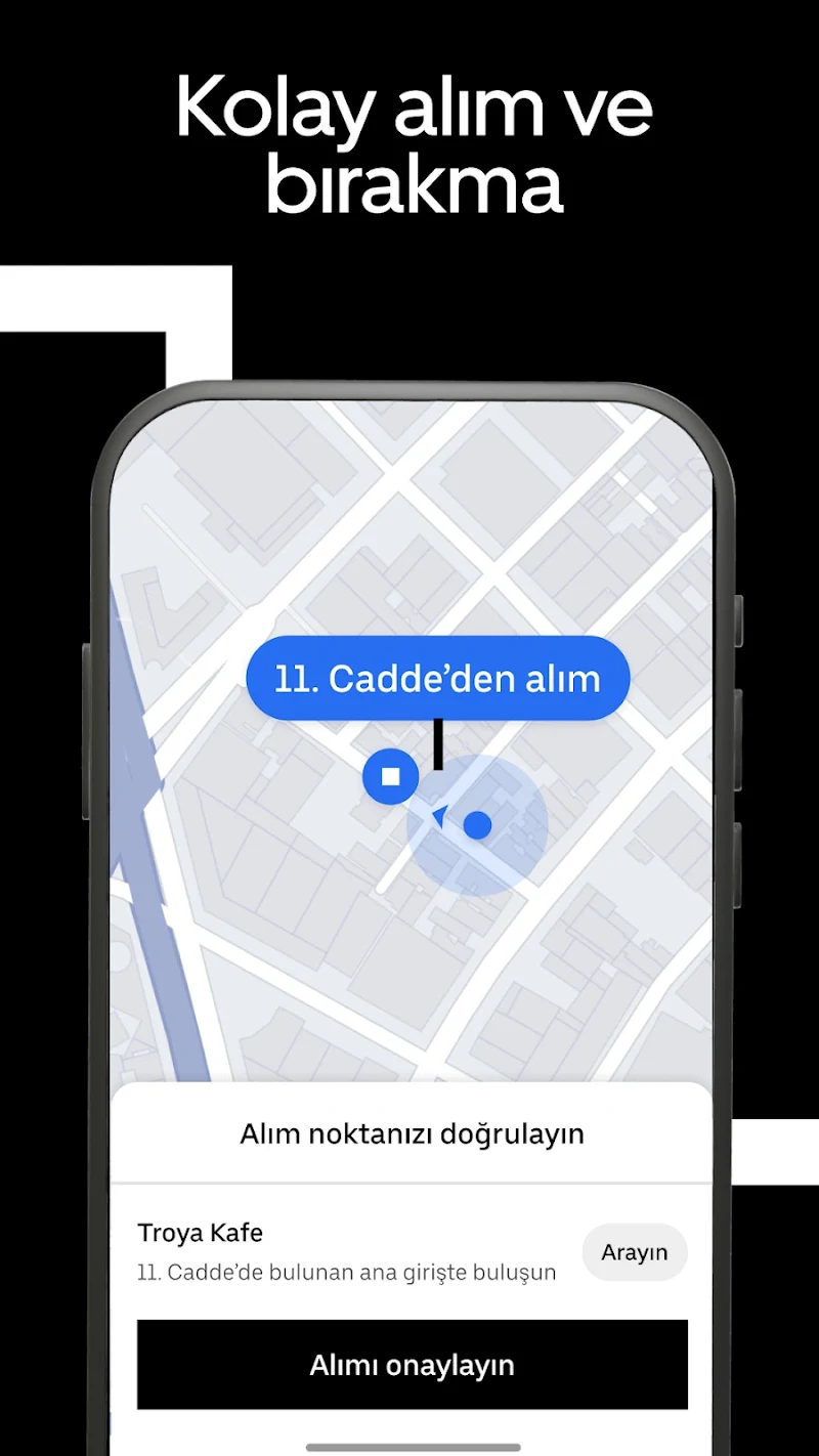 Uber - Kolay taksi yolculuğu sürücü bilgileri ekranı