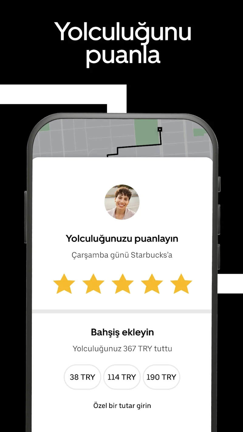 Uber - Kolay taksi yolculuğu fiyat tahmini ekranı