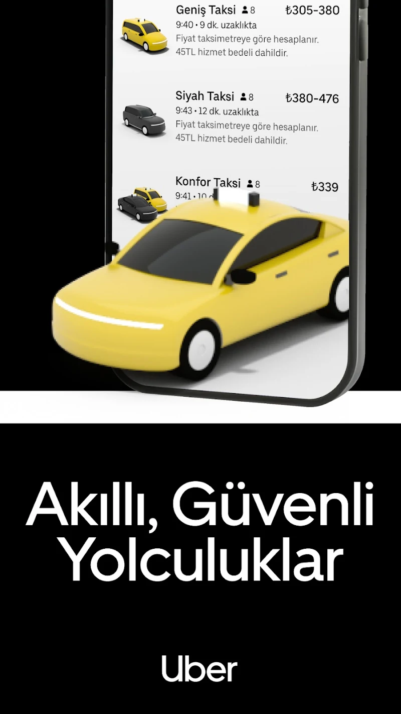 Uber - Kolay taksi yolculuğu son sürüm güncelleme bildirimi